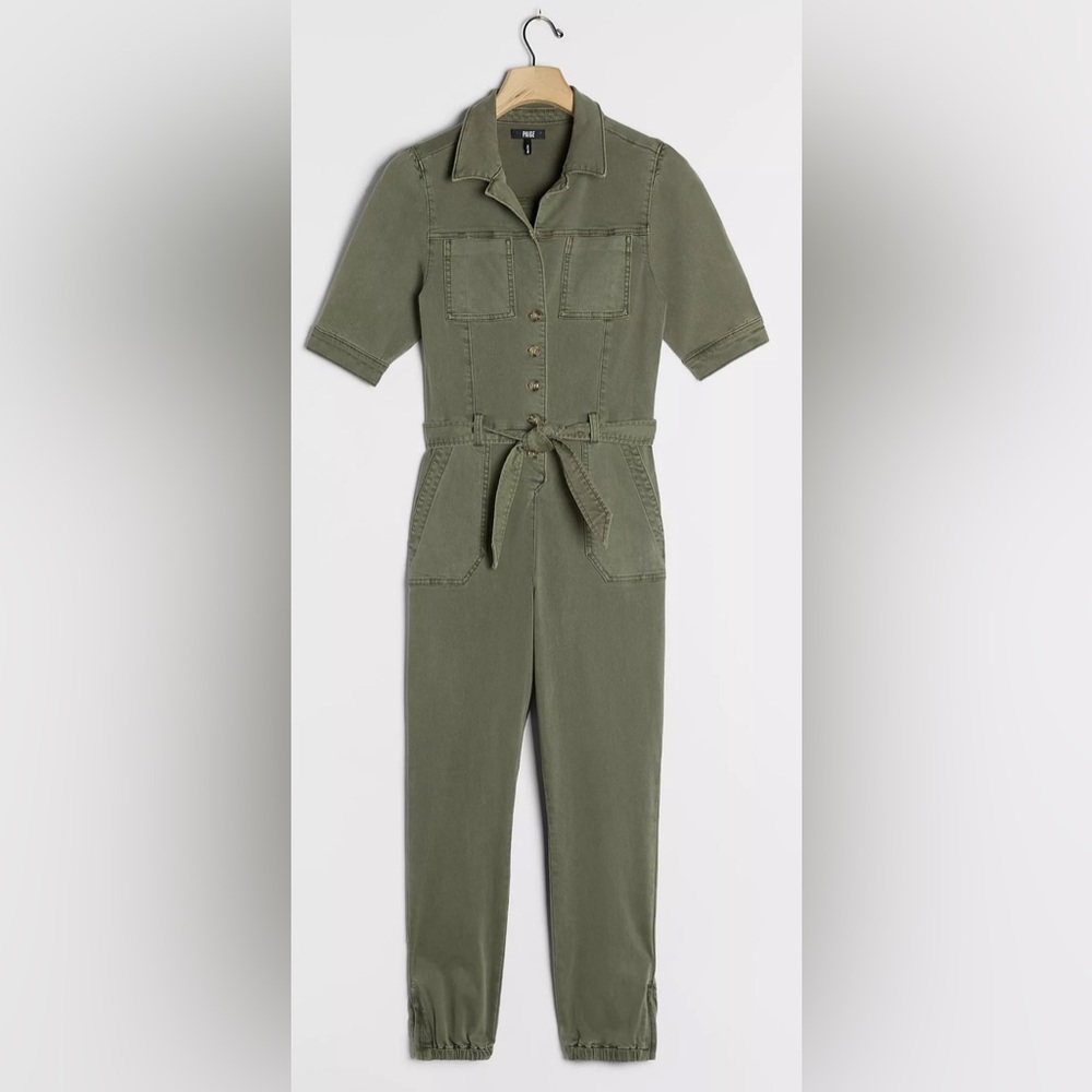 PAIGE Mayslie Olive Green Women's Jumpsuit $370 Like New 2/Small